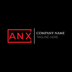 ANX letter logo design on black background. ANX creative initials letter logo concept. ANX letter design. ANX letter design on black background. ANX logo vector.
