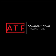 ATF letter logo design on black background. ATF creative initials letter logo concept. ATF letter design. ATF letter design on black background. ATF logo vector.
 - obrazy, fototapety, plakaty