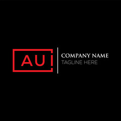 AUI letter logo design on black background. AUI creative initials letter logo concept. AUI letter design. AUI letter design on black background. AUI logo vector.
