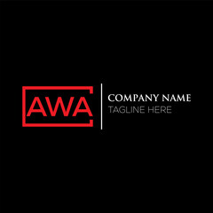 AWA letter logo design on black background. AWA creative initials letter logo concept. AWA letter design. AWA letter design on black background. AWA logo vector.
 - obrazy, fototapety, plakaty