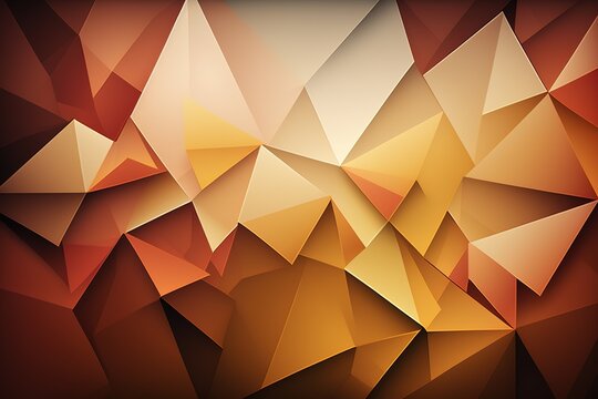 Brown, orange & yellow abstract geometric background, generative AI © pieter