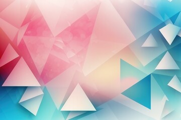Obraz premium Sky blue & bubblegum pink abstract geometric background, generative AI
