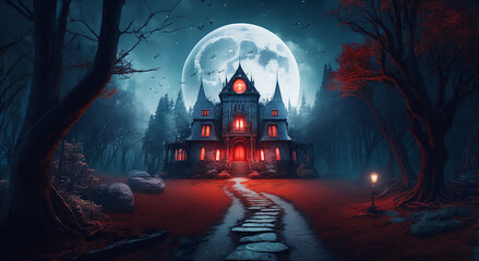 haunted house in the woods