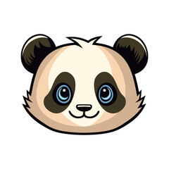 Naklejka premium Panda Face Logo Icon on White Background. Vector
