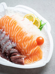 Salmon sashimi and octopus sashimi, sashimi