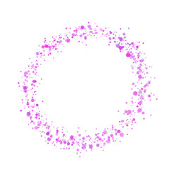 Round dots frame with empty space for your text. Frame made of blue spots or dots of various size. Circle shape.