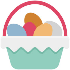 Easter Basket Vector Color Illustration Vector Icon which can easily modify or edit 

