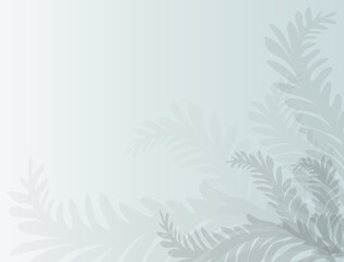 arrière plan feuilles de fougère sur fond bleu gris clair - obrazy, fototapety, plakaty