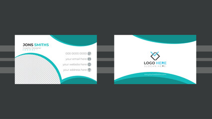 Latest Double-sided creative business card print  template for Modern style. Personal visiting card with company and agency .Vector illustrator