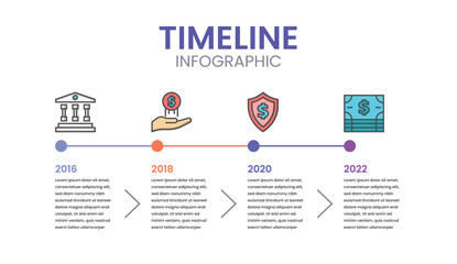 Minimal timeline infographic template vector concept design