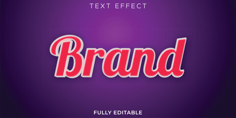 Brand 3d text effect design template
