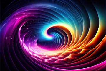 Rainbow nebula background. ai render.