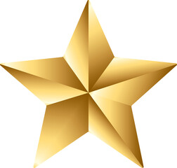 3d Metal Stars Gold .Isolated badge for website or app