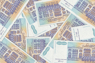 Yugoslav dinar. Close up money from the former republic of Yugoslavia. Yugoslav currency.3D render