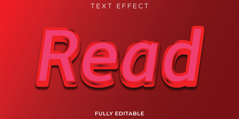 Read 3d text effect design template