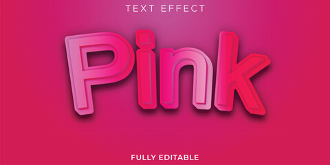 Pink 3d text effect design template