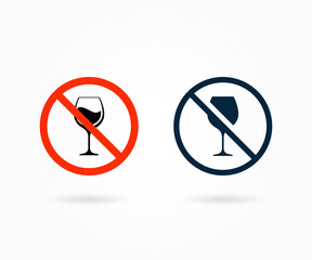 No alcohol sing vector. don't drink icon