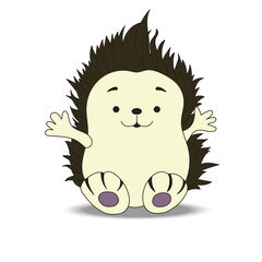 porcupine Wild animals. Thorns. Hair. Childhood hedgehog. Line art, Cuteness