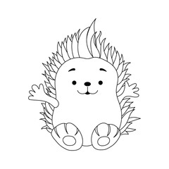 porcupine Wild animals. Thorns. Hair. Childhood hedgehog. Line art, Cuteness