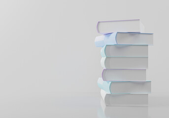 3d Books tower for Education and online class concept school study design 3d illustration