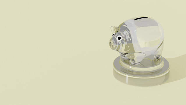 3d transparent piggy bank. 3d render illustration of a transparent piggy bank. The concept of a pink piggy bank for designing web pages, online services. Concepts on the theme of finance and savings.