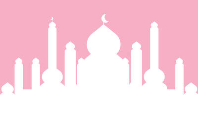 silhouette mosque illustration islamic vector eps 10