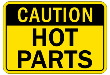 Fototapeta premium Hot warning sign and labels hot parts