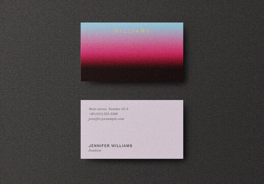 Gradient Gold Foil Business Card Logo Effect Mockup Template