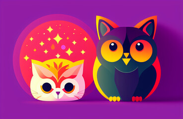 Fototapeta premium multicolor vector style owl illustration