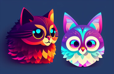 Fototapeta premium multicolor vector style owl illustration