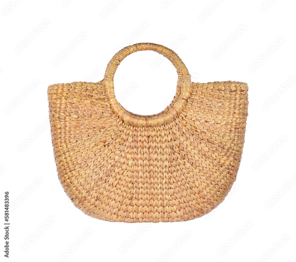 Wall mural hand woven bag on transparent png