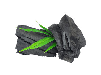Natural wood charcoal isolated on transparent png