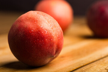 Organic and tasty peach detail