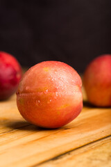 Organic and tasty peach detail
