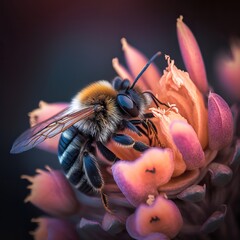 bee on a flower made with Generative AI