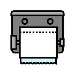 toilet paper holder bathroom interior color icon vector illustration