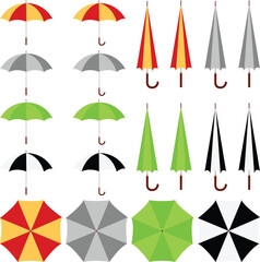 Vector of umbrellas