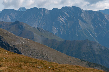 Mountain view at sunset with inversion
in the Austrian Alps in the Hohe Tauern mountains