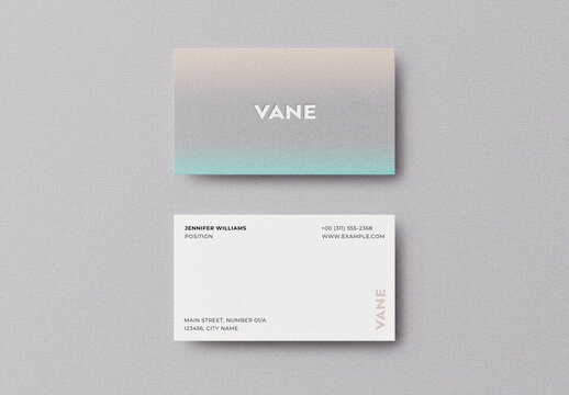 Gradient Pressed Embossed Business Card Logo Effect Mockup Template