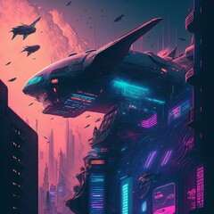 Neon Nights: A Cyberpunk Skyline