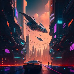 Metropolis 2077: The Futuristic Cityscape - Cyberpunk