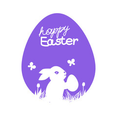 Easter poster and banner template with Easter eggs. Greetings and presents for Easter Day with rabbit. Promotion and shopping template bunny for Happy Easter. Greeting card. Spring holiday