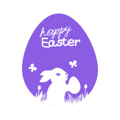 Naklejka premium Easter poster and banner template with Easter eggs. Greetings and presents for Easter Day with rabbit. Promotion and shopping template bunny for Happy Easter. Greeting card. Spring holiday