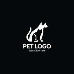 cat and dog pet logo