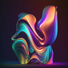 Obraz premium Abstract colorful wave. artistic colourful explosion of paint energy. 3D Background. Generative AI