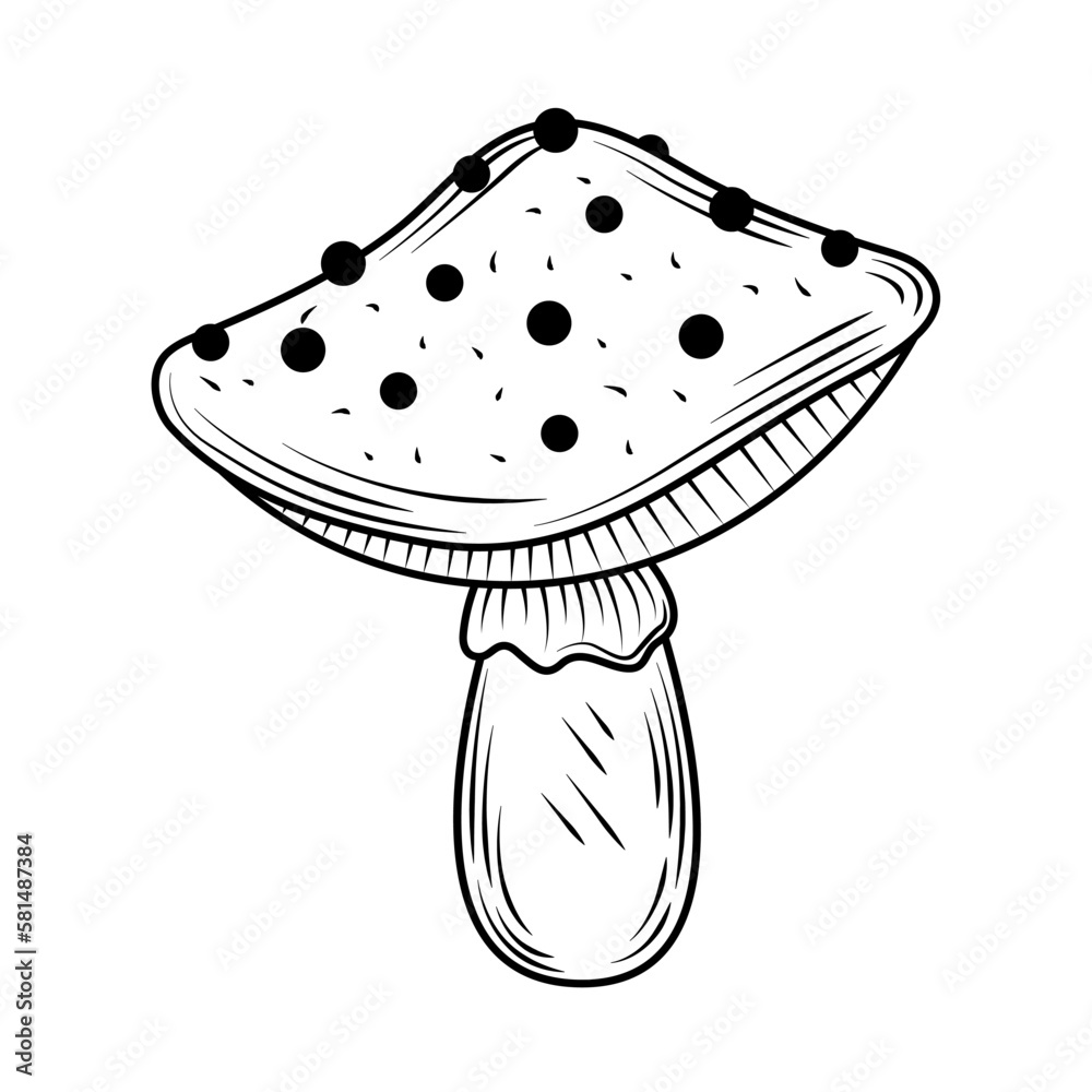 Sticker mushroom isolated icon