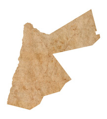 map of Jordan on old brown grunge paper	