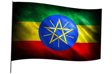 The flag of Ethiopia on a flagpole