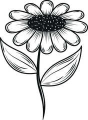 flower and leaf minimalist tattoo