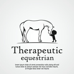 The equine horse therapeutic logo design 